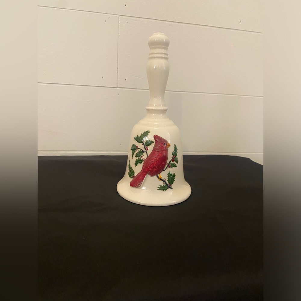 Vintage cardinal and holly berry bell!